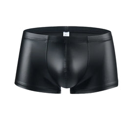 Men's Boxers Panties Man Imitation Leather Boxershorts U Pouch Panties Sexy Gay Underwear Male Lingerie