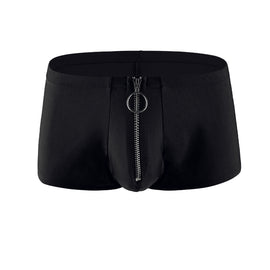 Mens Boxers Underwear Man Silky Boxershorts U Pouch Zipper Men's Panties Sexy Gay Underwear Men Boxers Briefs