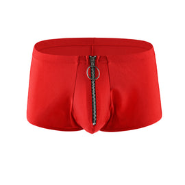 Mens Boxers Underwear Man Silky Boxershorts U Pouch Zipper Men's Panties Sexy Gay Underwear Men Boxers Briefs