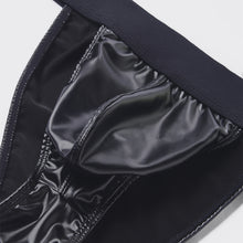 Load image into Gallery viewer, Sexy Men Faux Leather Underwear Briefs Underpants High Cut Men&#39;s Briefs Bikini Slips U Pouch Wide Belt Male Panties