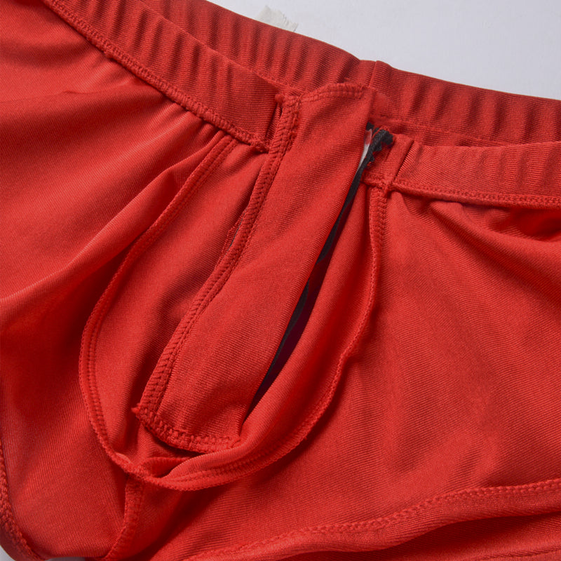 Mens Boxers Underwear Man Silky Boxershorts U Pouch Zipper Men's Panties Sexy Gay Underwear Men Boxers Briefs