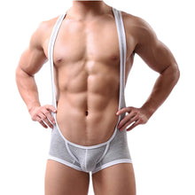 Load image into Gallery viewer, Mens Bodysuit Modal Bodywear Underwear Wrestling Singlet Leotard Jumpsuits Suspender U Pouch Boxers Shapers Sexy Jockstrap