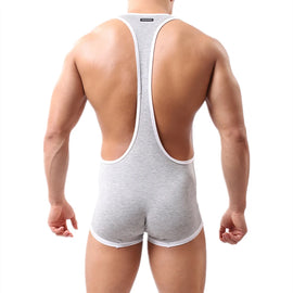 Mens Bodysuit Modal Bodywear Underwear Wrestling Singlet Leotard Jumpsuits Suspender U Pouch Boxers Shapers Sexy Jockstrap