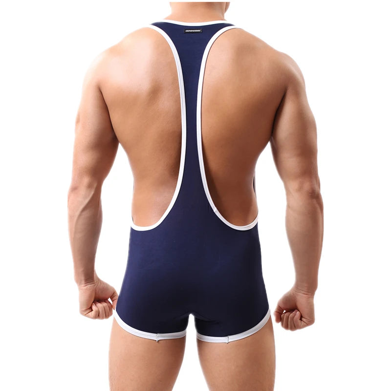 Mens Bodysuit Modal Bodywear Underwear Wrestling Singlet Leotard Jumpsuits Suspender U Pouch Boxers Shapers Sexy Jockstrap