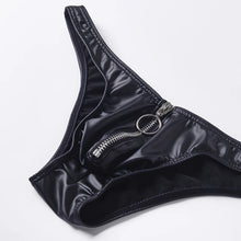 Load image into Gallery viewer, Sexy Briefs Underwear Zipper Faux Leather Mens Bikini Briefs Underpants With U Pouch