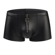 Load image into Gallery viewer, Sexy Men&#39;s Panties Faux Leather Men Boxer Shorts Underpants Zipper Underwear U Pouch Mens  Boxers Lingerie