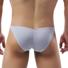 KUDYZON Sexy Men Underwear Ice Silk Butt-lifting Briefs Ultra Thin Pouch Design Mens Solid Briefs Bikini Male Underpants
