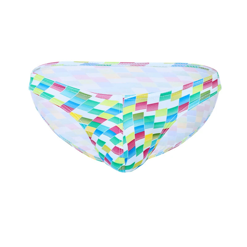 Men's Sexy Bikini Briefs Low Waist Underwear with U Pouch, Breathable Printed Lingerie, Stretch Comfort Fit Calzoncillos Cuecas