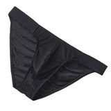 Ice Silk Breathable Briefs Men Underwear Male Wide Belt Panties Sexy U Pouch Wrinkle Bikini