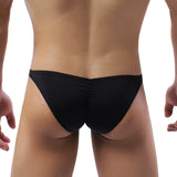 KUDYZON Sexy Men Underwear Ice Silk Butt-lifting Briefs Ultra Thin Pouch Design Mens Solid Briefs Bikini Male Underpants
