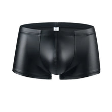 Load image into Gallery viewer, Men&#39;s Boxers Panties Man Imitation Leather Boxershorts U Pouch Panties Sexy Gay Underwear Male Lingerie