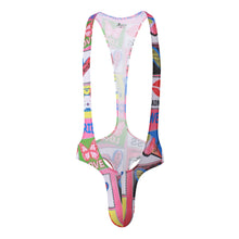 Load image into Gallery viewer, Mens Sexy Bodysuit Man Mesh Print Bodywear Wrestling Singlet Leotard Jumpsuits Suspender Man Thongs