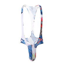Load image into Gallery viewer, Mens Sexy Bodysuit Man Mesh Print Bodywear Wrestling Singlet Leotard Jumpsuits Suspender Man Thongs