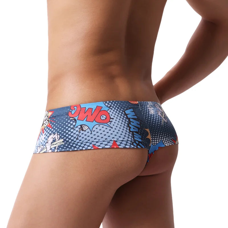 Sexy Boxer Shorts Underpants Men Mesh Boxers Underwear Printed Quick Drying Male Panties Shorts Hombre Boxer Trunks Lingerie