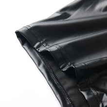 Load image into Gallery viewer, Sexy Men Boxers Underwear Open Crotch Faux Leather U Convex Pouch Black Boxers Shorts