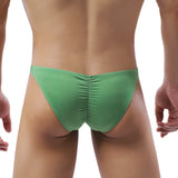 KUDYZON Sexy Men Underwear Ice Silk Butt-lifting Briefs Ultra Thin Pouch Design Mens Solid Briefs Bikini Male Underpants