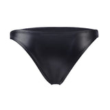 Men Faux Leather Bikini Briefs Underwear Male U Pouch Mini Panties Sexy Men's Lingeries