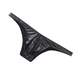 Men Faux Leather Bikini Briefs Underwear Male U Pouch Mini Panties Sexy Men's Lingeries