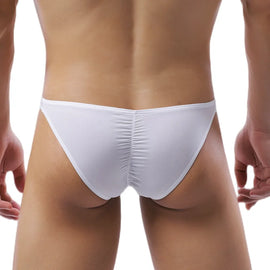 KUDYZON Sexy Men Underwear Ice Silk Butt-lifting Briefs Ultra Thin Pouch Design Mens Solid Briefs Bikini Male Underpants