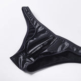 Men Faux Leather Bikini Briefs Underwear Male U Pouch Mini Panties Sexy Men's Lingeries