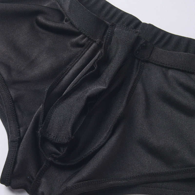 Mens Boxers Underwear Man Silky Boxershorts U Pouch Zipper Men's Panties Sexy Gay Underwear Men Boxers Briefs