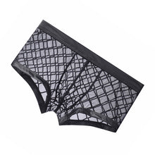 Load image into Gallery viewer, Men&#39;s Fishnet Boxer Briefs Underwear Black Mesh See Through Boxer Shorts