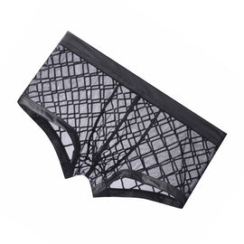 Men's Fishnet Boxer Briefs Underwear Black Mesh See Through Boxer Shorts
