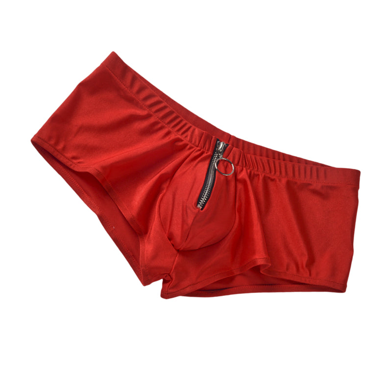 Mens Boxers Underwear Man Silky Boxershorts U Pouch Zipper Men's Panties Sexy Gay Underwear Men Boxers Briefs