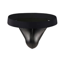 Load image into Gallery viewer, Sexy Men Faux Leather Underwear Briefs Underpants High Cut Men&#39;s Briefs Bikini Slips U Pouch Wide Belt Male Panties