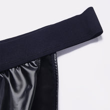 Load image into Gallery viewer, Sexy Men Faux Leather Underwear Briefs Underpants High Cut Men&#39;s Briefs Bikini Slips U Pouch Wide Belt Male Panties
